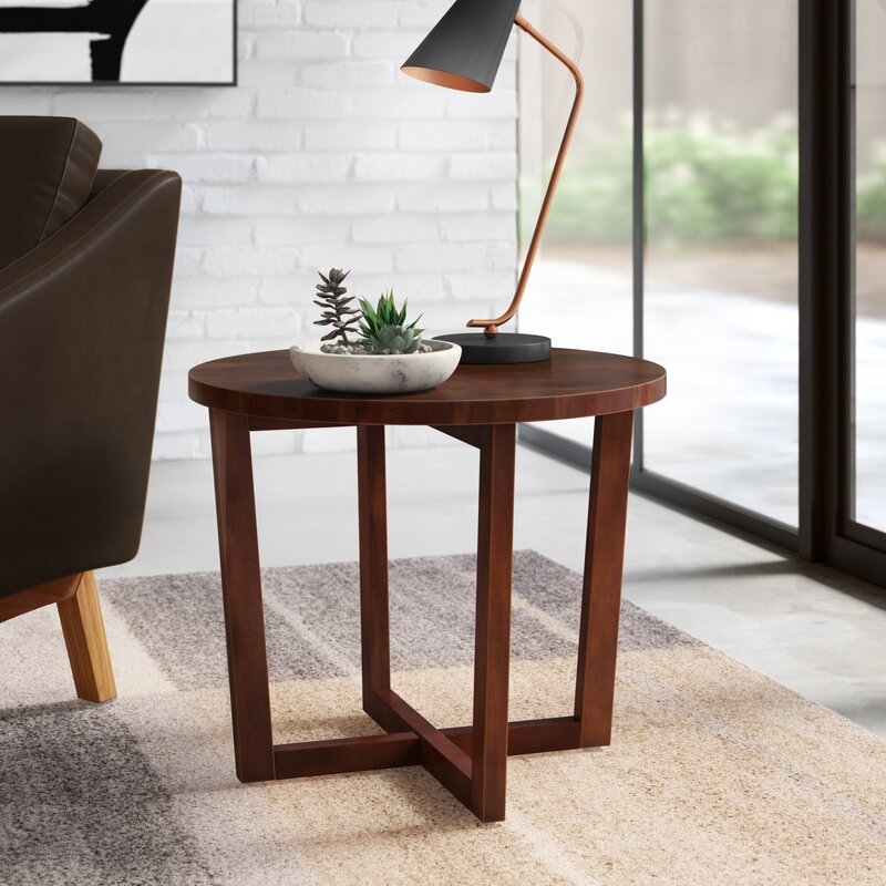 Jossue Solid Wood Cross Legs End Table - Image 0