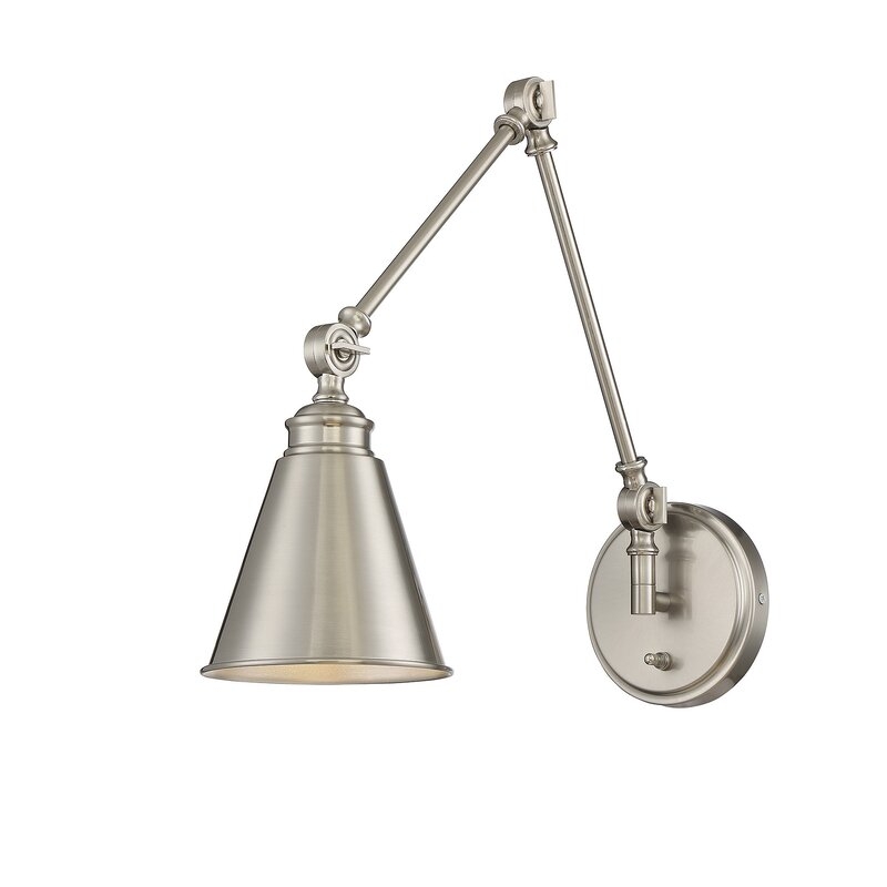 Waucoba 1-Light Swing Arm Lamp, Satin Nickel - Image 1