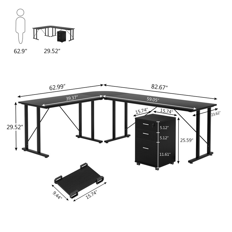 Daum Reversible L-Shape Standing Desk - Image 1