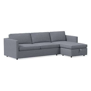 Harris Flip Sectional, Poly, Performance Yarn Dyed Linen Weave, Shelter Blue - Image 0