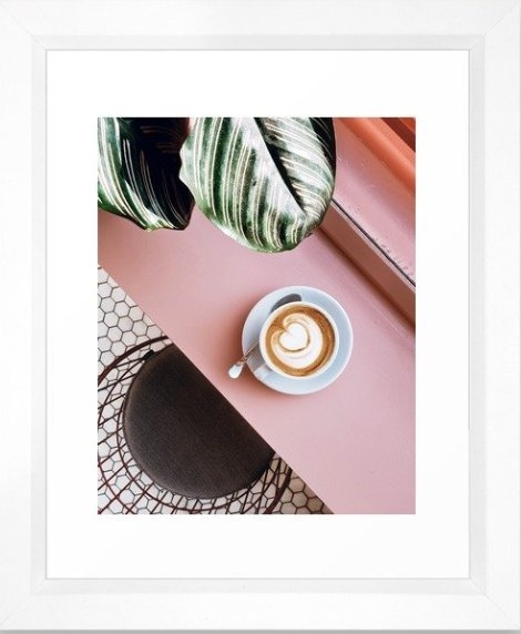 pink latte Framed Art Print - Image 0