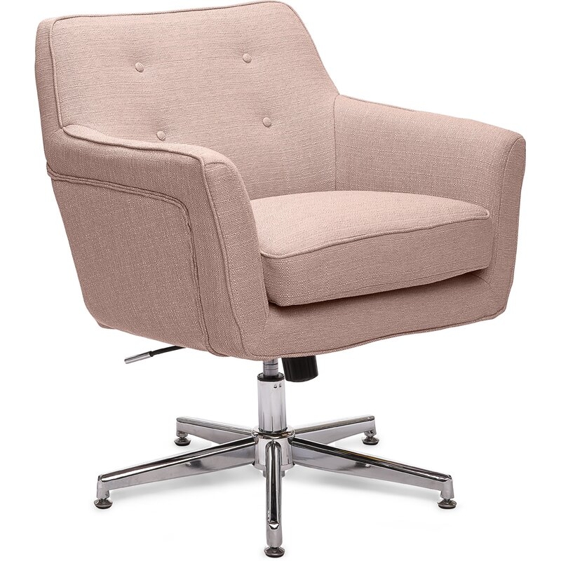 Serta Ashland Mid-Back Desk Chair,  Blush Pink - Image 1