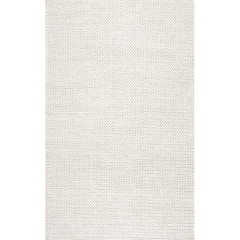 Langley Street Arviso Handwoven Flatweave Wool White Area Rug in Off White - 8x10 - Image 0