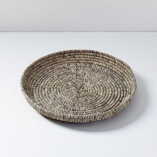 All Across Africa Tray, Natural and Black, Multi Woven, 16.5 All Across Africa Tray, Natural and Black, Multi Woven, 16.5" Diameter - Image 0