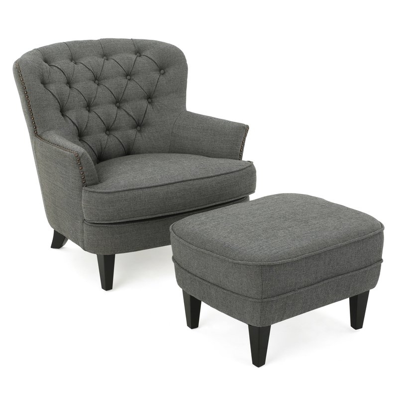 Heywood 24" Armchair and Ottoman - Image 2