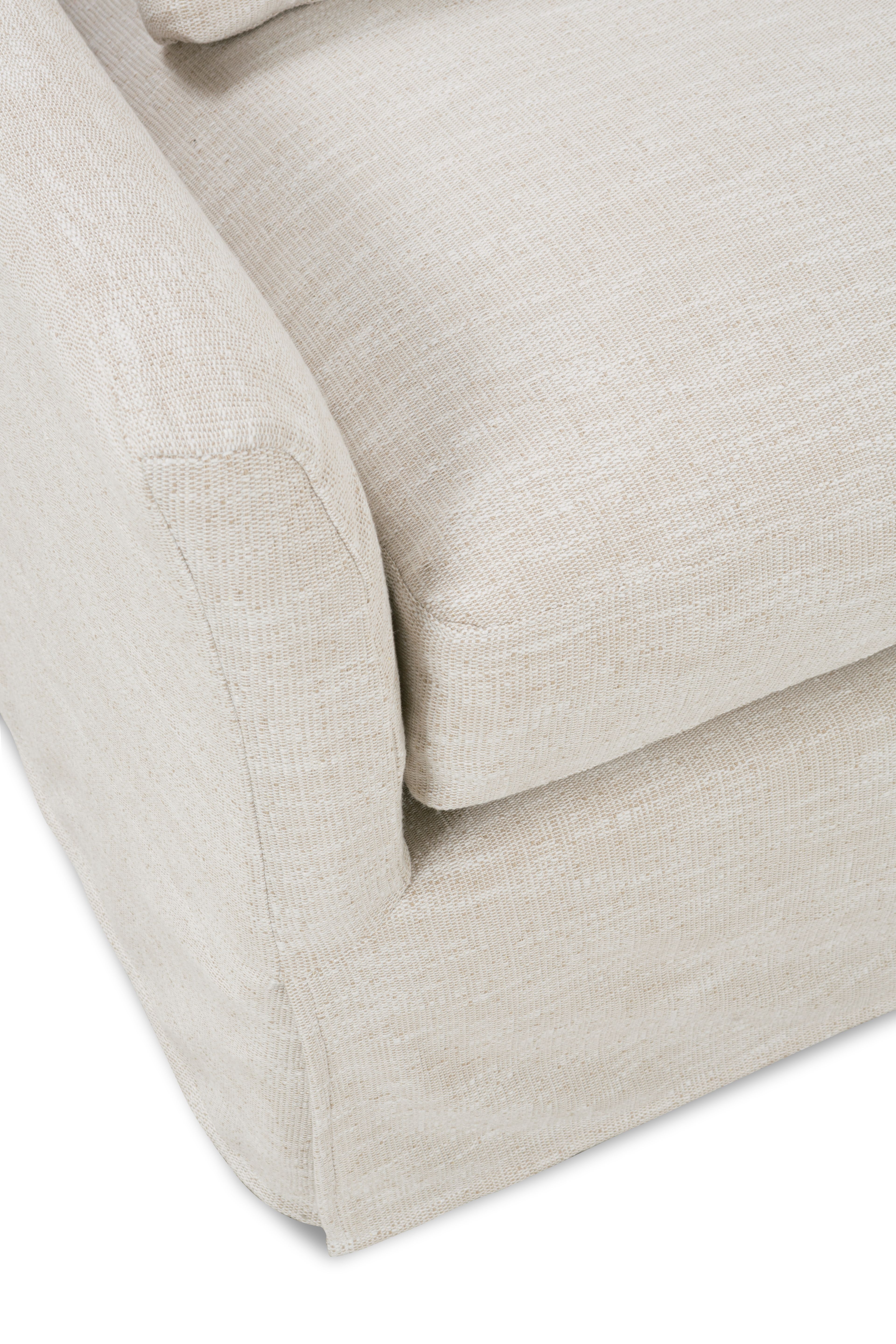 Fraser Slipcover Sofa, Bench Cushion, White, 95" - Image 5