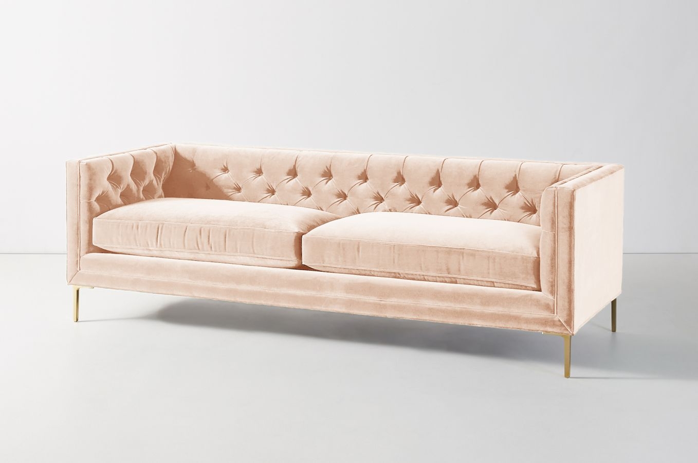 Mina Two-Cushion Sofa - Velvet in Rosewater - Image 0