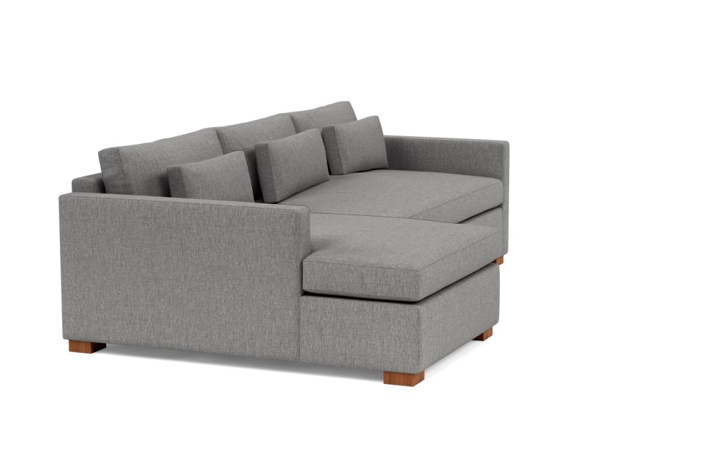 CHARLY Sectional Sofa with Left Chaise (12-14 Weeks) - Plow Cross Weave - Oiled Walnut Block Leg - 106" Sofa - Long Chaise - Bench Cushion - Standard Cushion - Image 1