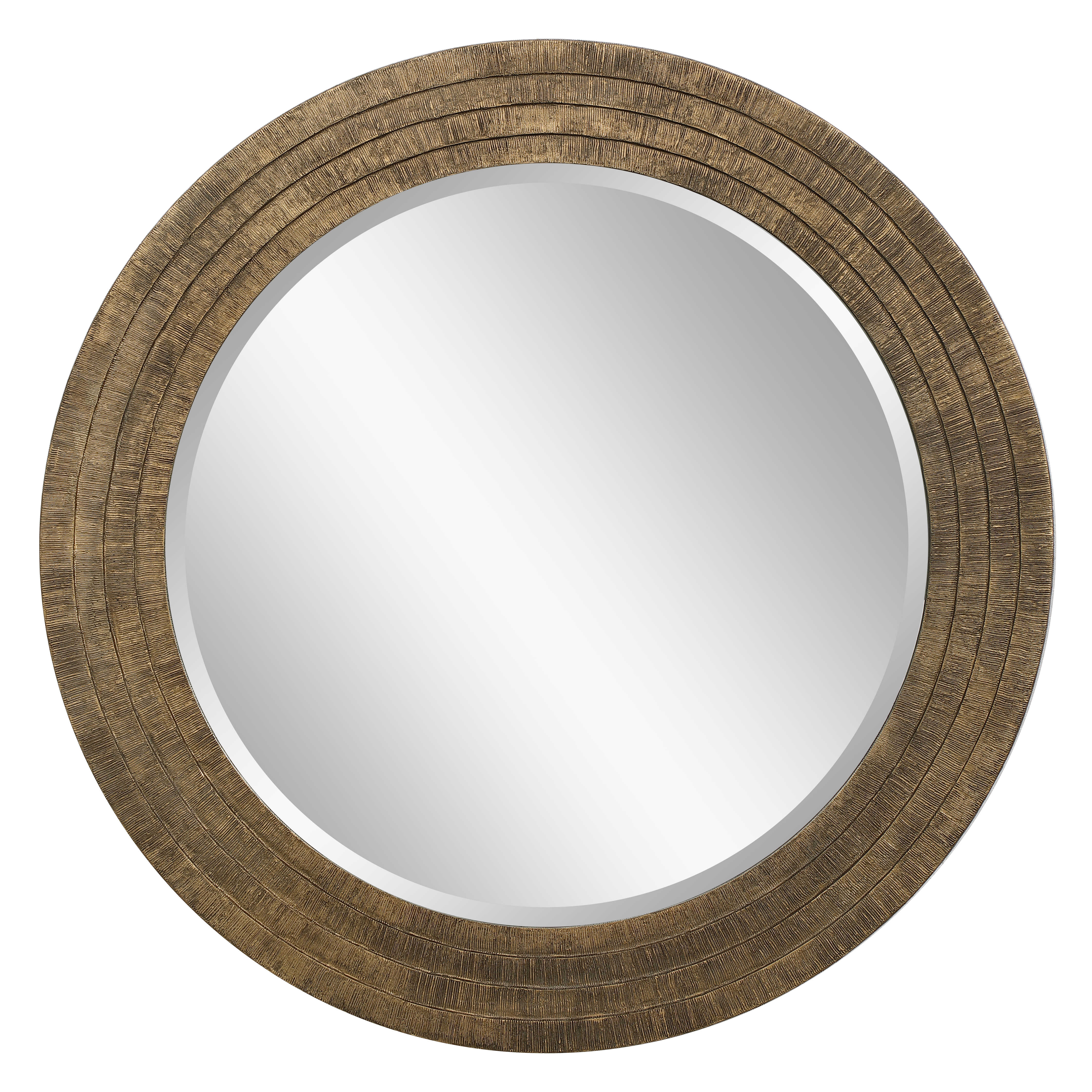 Relic Round Mirror, Aged Gold, 36" - Image 0