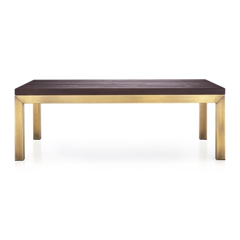 Parsons Pine Top/ Brass Base 48x28 Small Rectangular Coffee Table - Image 3