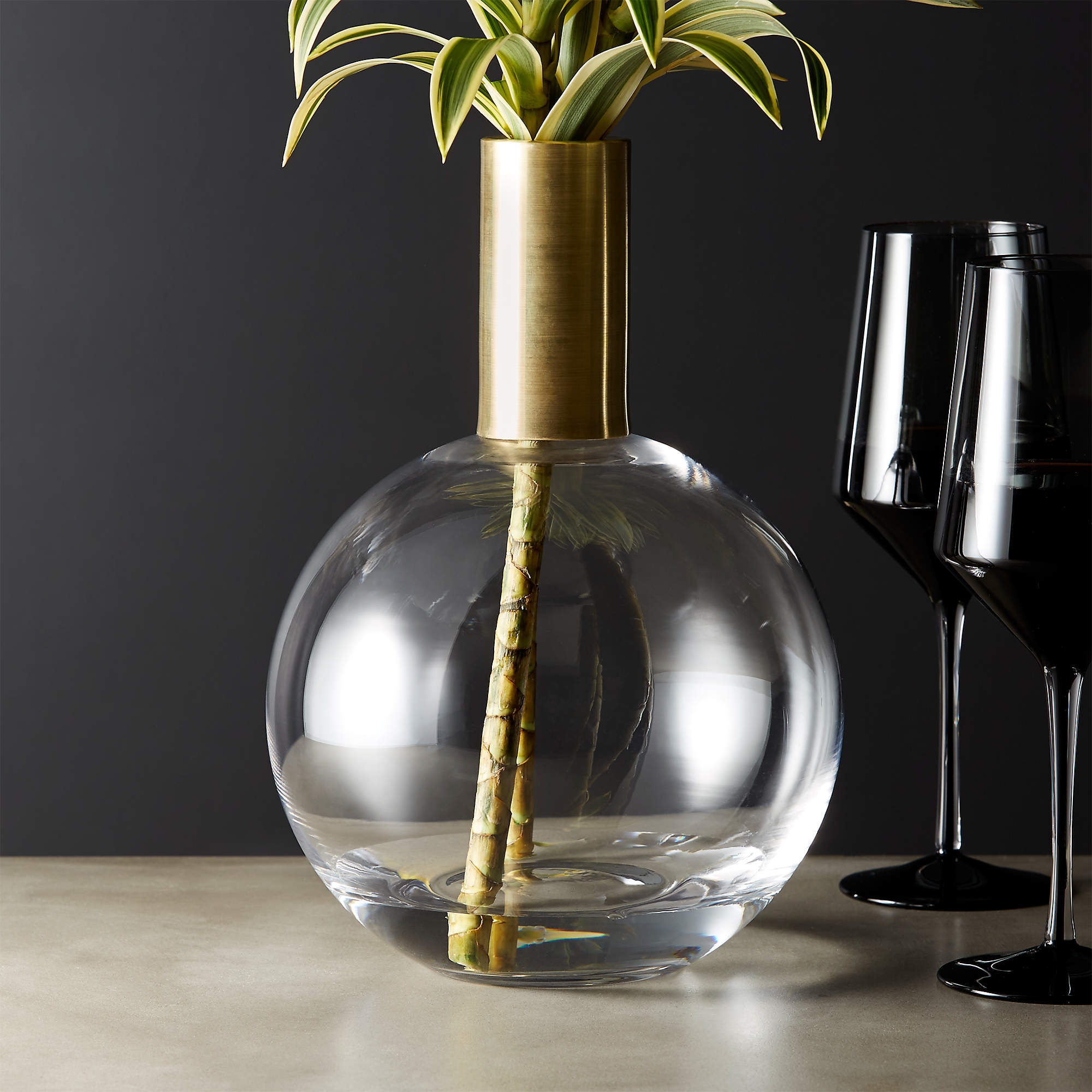 Florence Brass and Glass Vase - Image 1