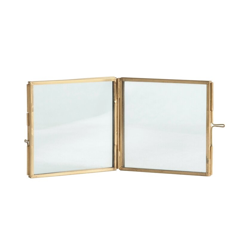 Bevill Hinged Glass and Brass Picture Frame - Image 0