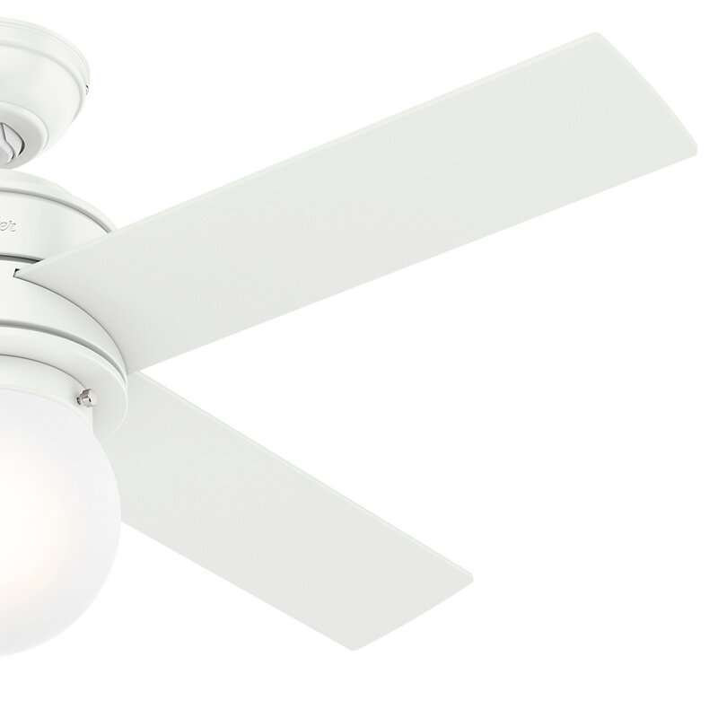 44" Hepburn 4 - Blade Standard Ceiling Fan with Wall Control and Light Kit Included - Image 1