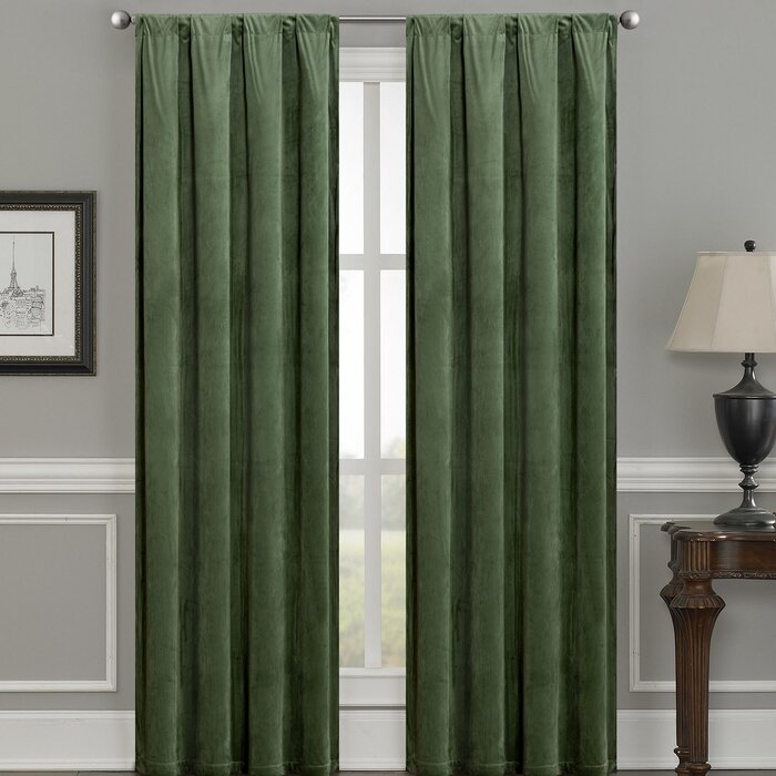 Bomar Luxury Velvet Solid Room Darkening Thermal Rod Pocket Curtains/Drapes (set of 2) - Image 1