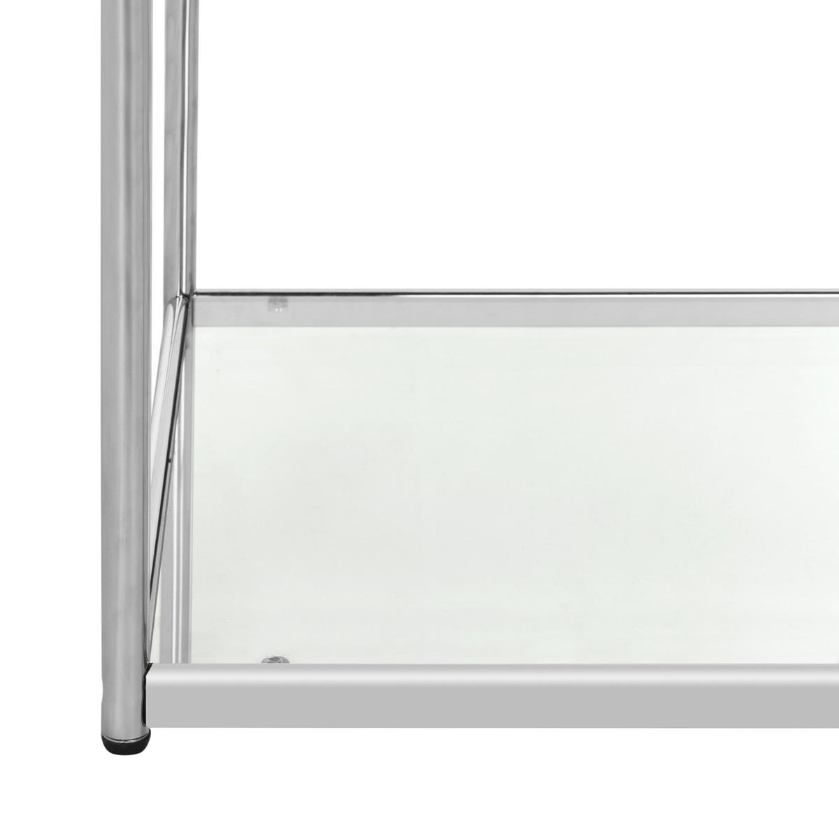 Lilias Glass End Table - Chrome - Safavieh - Image 4