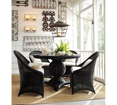 Palmetto All-Weather Wicker Dining Chair, Black - Image 2