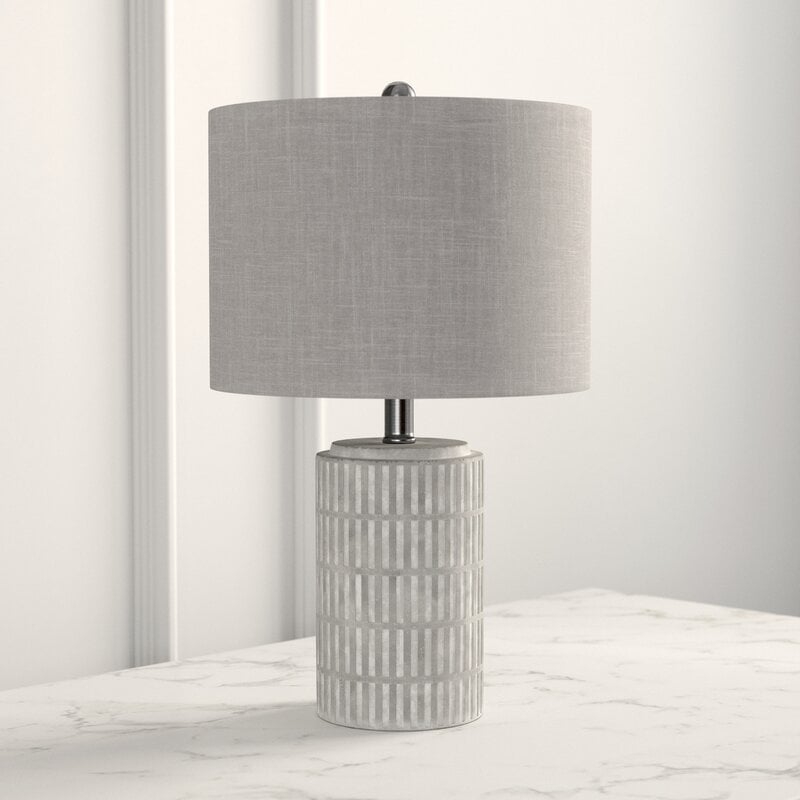 Chorale 21'' Distressed Gray/White Bedside Table Lamp - Image 2
