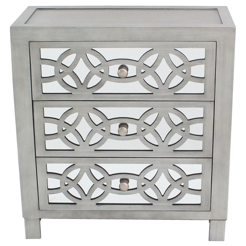 Silver Elkton 3 Drawer Accent Chest - Image 2