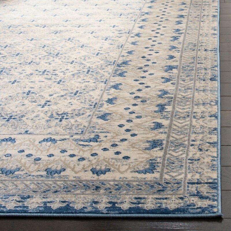 Llana Oriental Light Gray/Blue Area Rug - Image 1