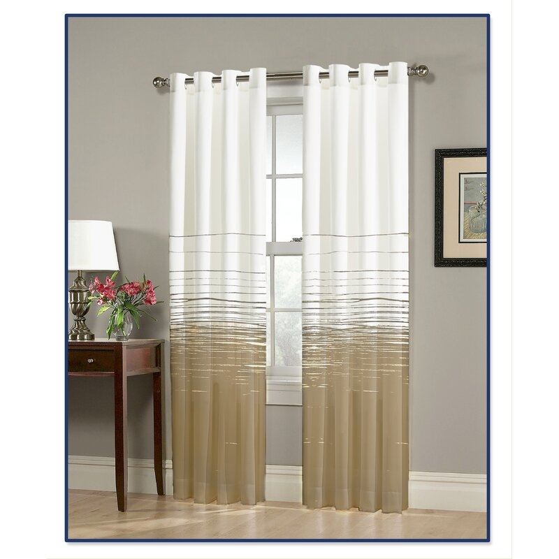 Halle Abstract Sheer Grommet Single Curtain Panel - Image 0