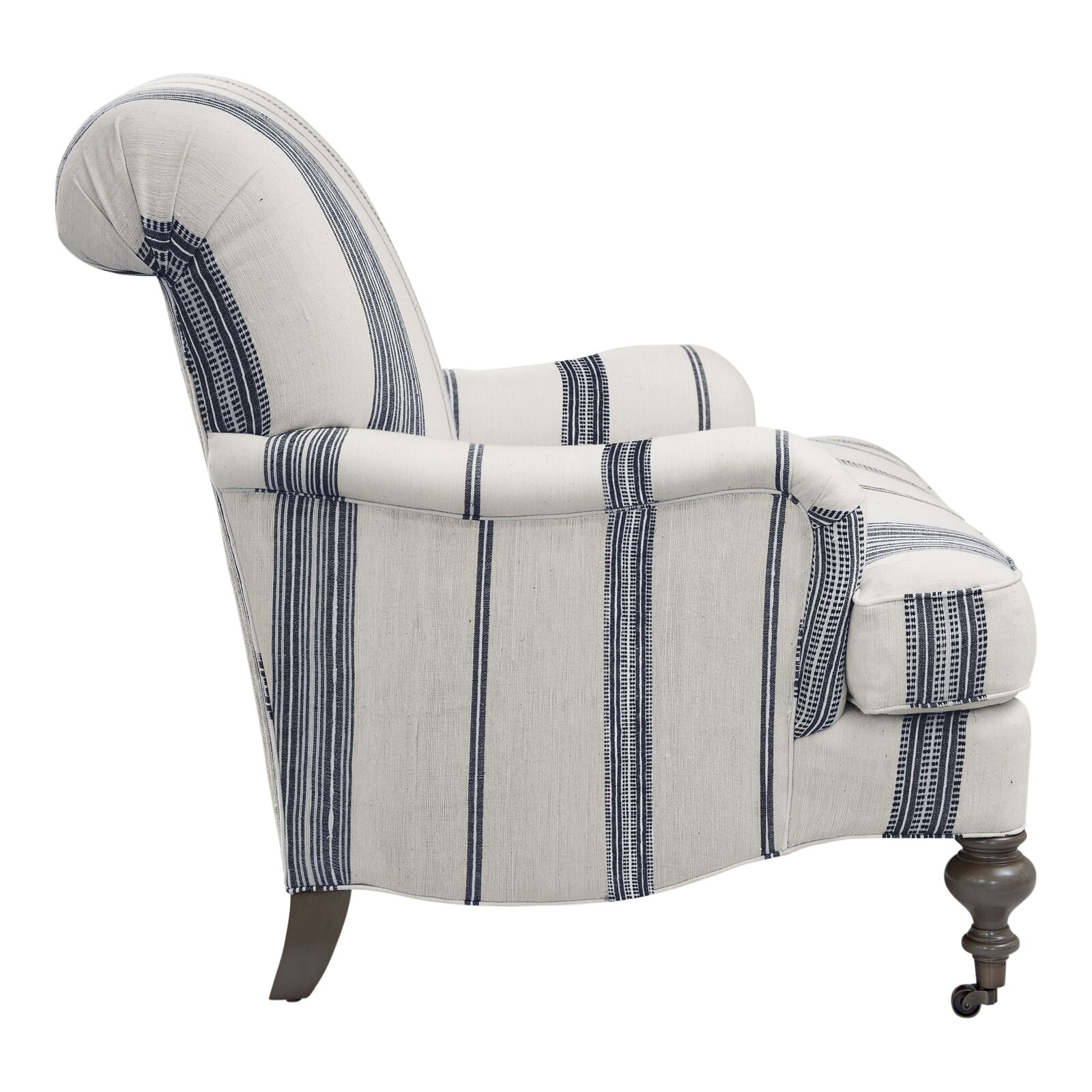 Imagine Home Chatsworth 33" W Cotton Armchair Fabric: Natural/Navy Stripe - Image 2