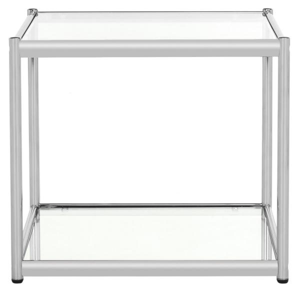 Lilias Glass End Table - Chrome - Safavieh - Image 5