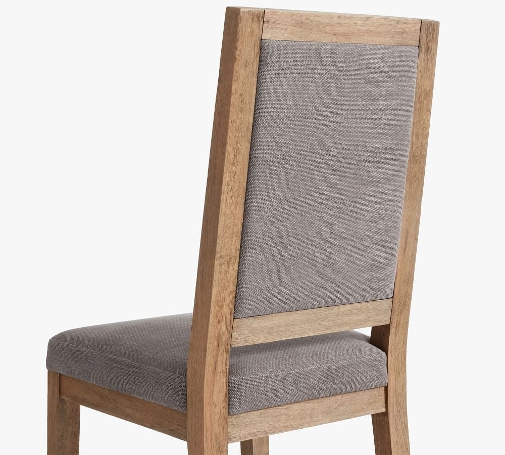 Watson Upholstered Dining Chair, Performance Brushed Basketweave Charcoal - Image 1