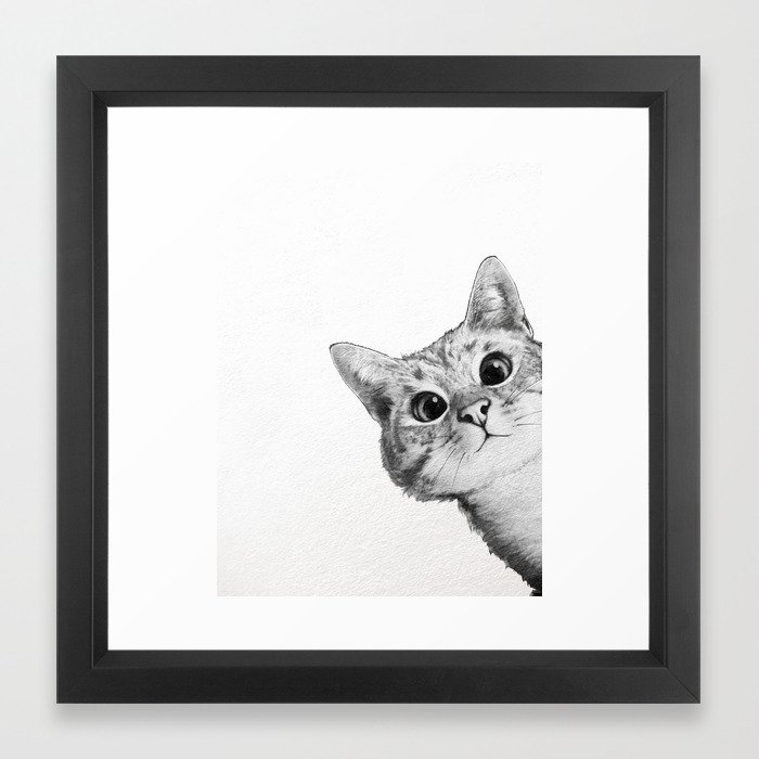 sneaky cat Framed Art Print - Image 0