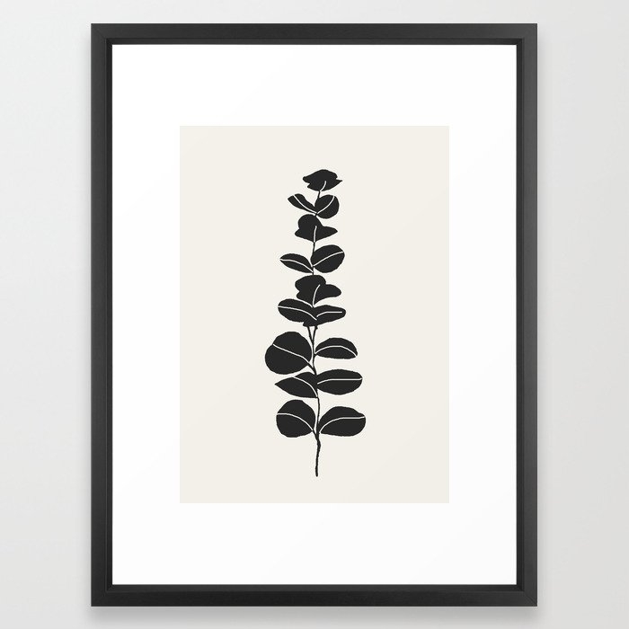 Minimal Eucalyptus Line Art Framed Art Print - Image 0