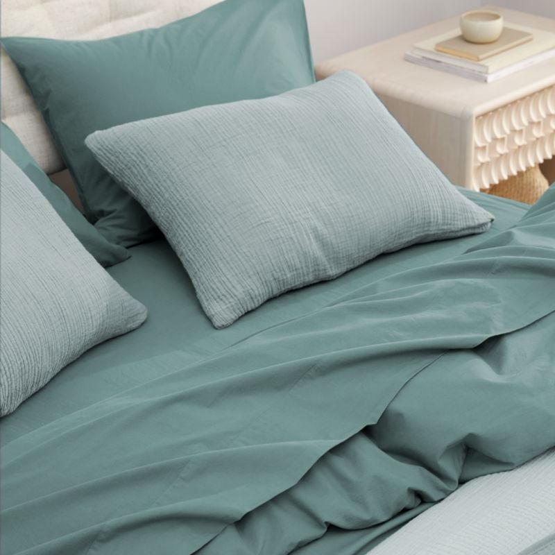 Brushed Cotton Ocean Queen Fitted Sheet - Image 3