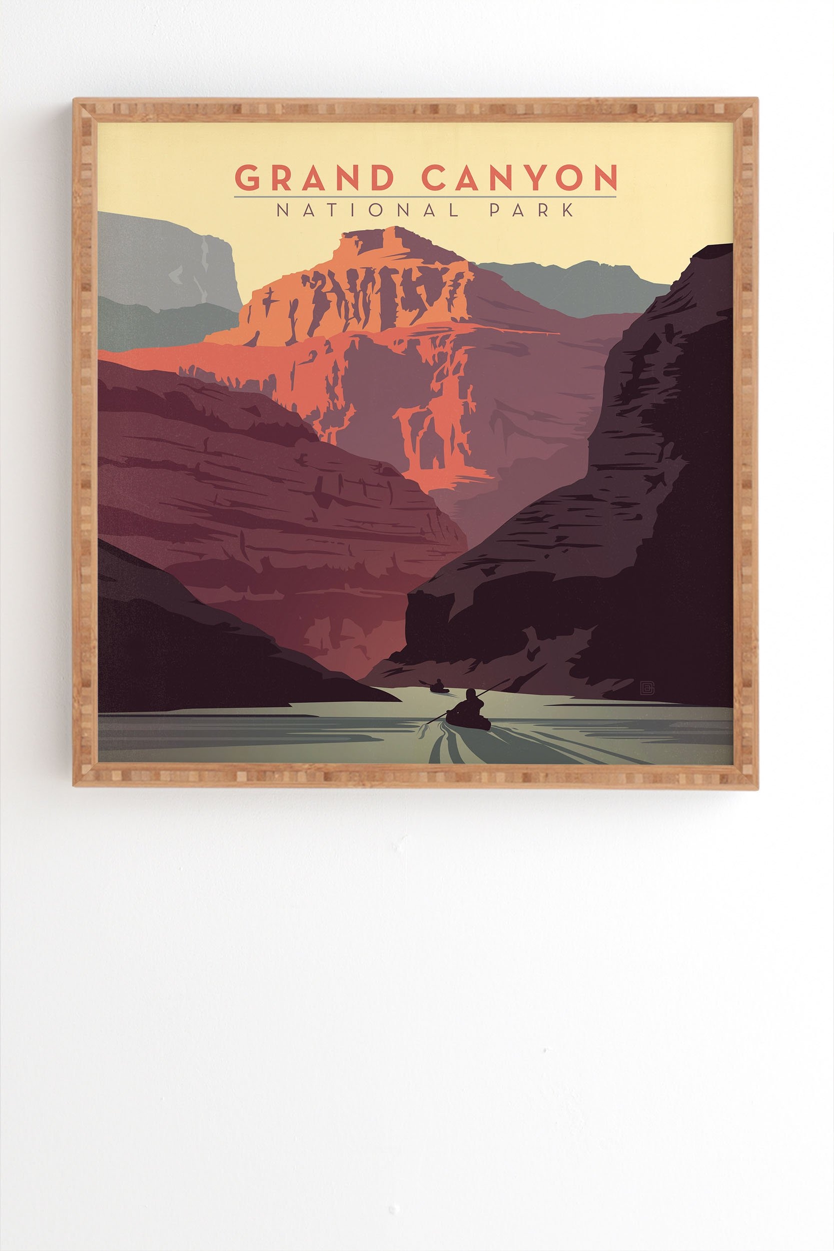 Grand Canyon National Park Framed Wall Art - 20" x 20" - Bamboo frame - Image 0