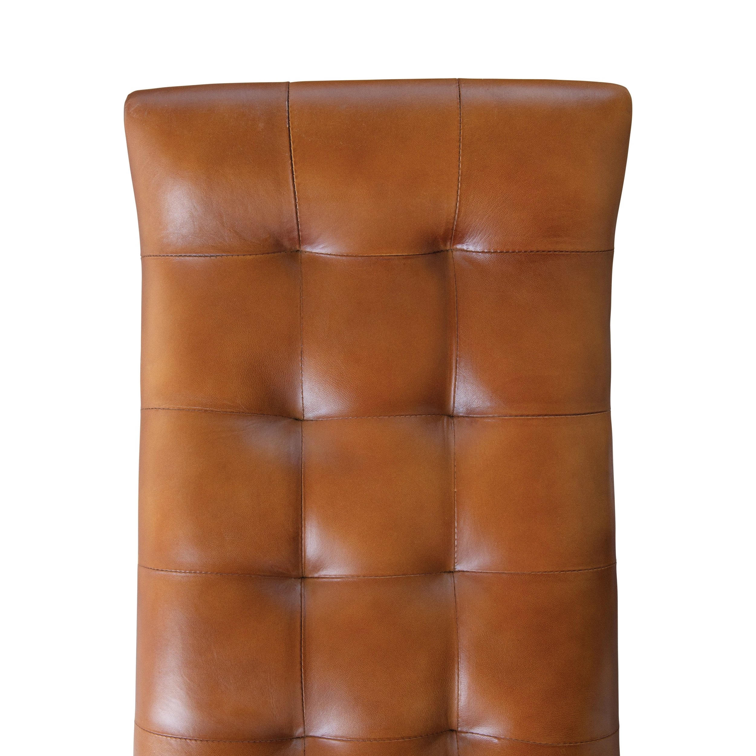Leather Tufted Bench with Wood Legs - Image 5