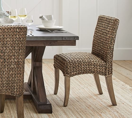 Seagrass Dining Side Chair, Gray Wash with Seadrift Leg - Image 2