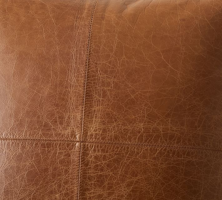 Pieced Leather Pillow Cover - Image 2