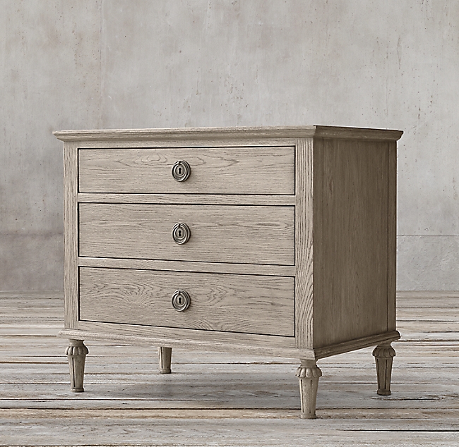 MAISON 24" CLOSED NIGHTSTAND - Antiqued Grey Oak - Image 1