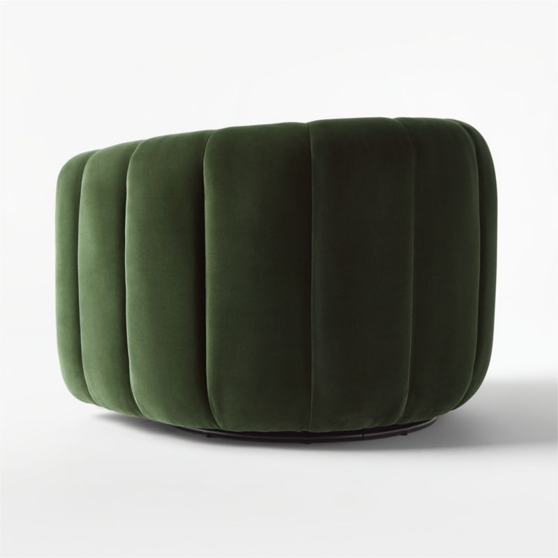 Fitz Green Velvet Swivel Chair - Image 4