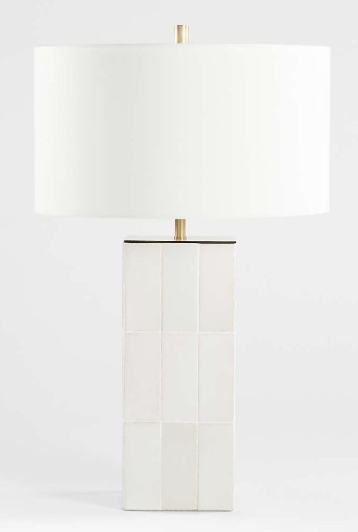 Vista Ceramic Tile White Table Lamp - Image 0