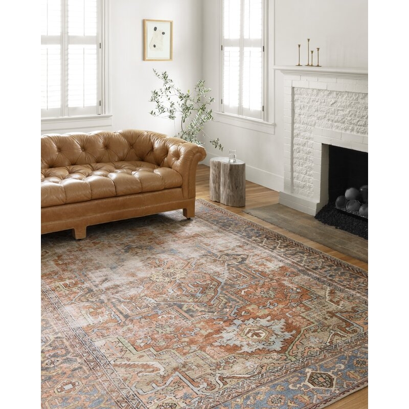 Skye Oriental Terracotta/Beige Area Rug - Image 1