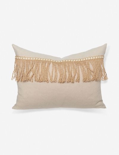 Lany Linen Lumbar Pillow, Crème Brulee - Image 0