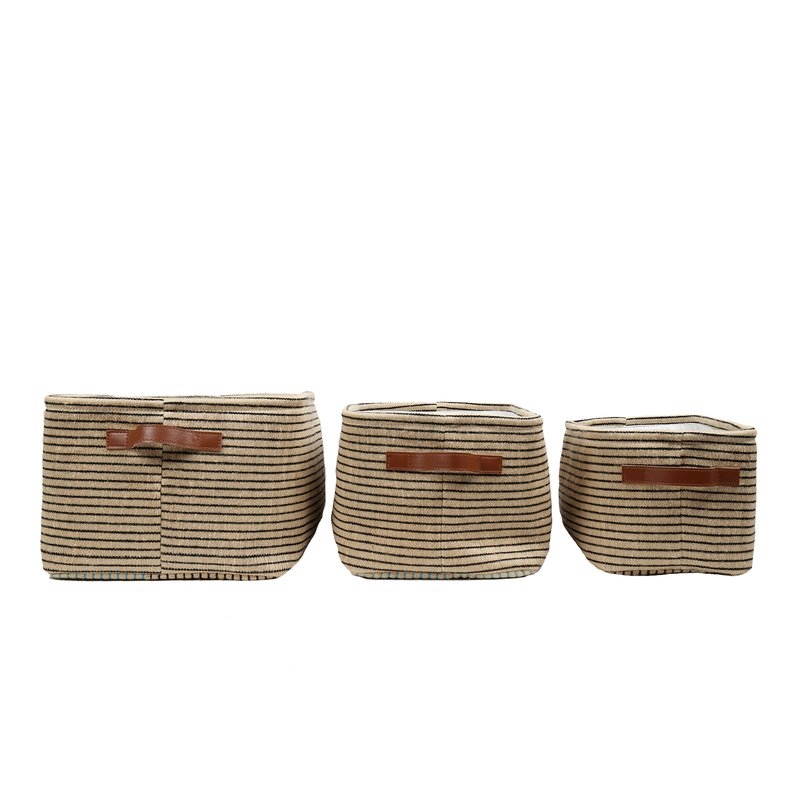 3 Piece Fabric Storage Basket Set - Image 0