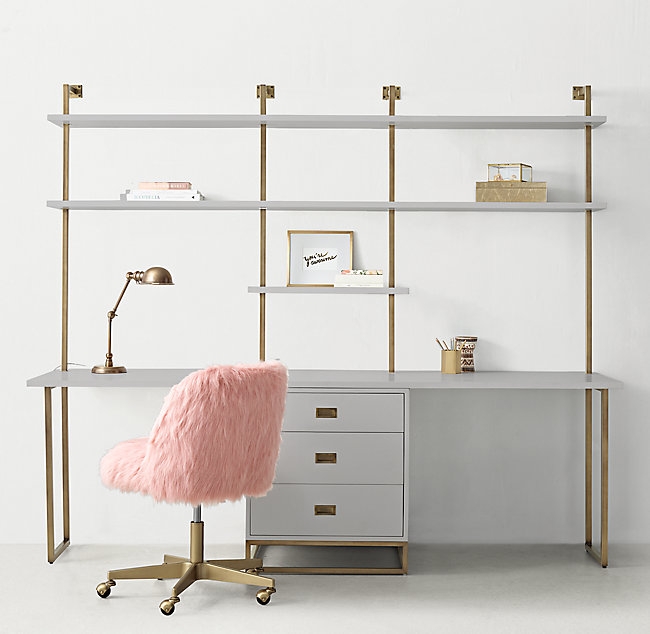 AVALON DOUBLE DESK STUDY WALL WITH DRAWERS - Image 0