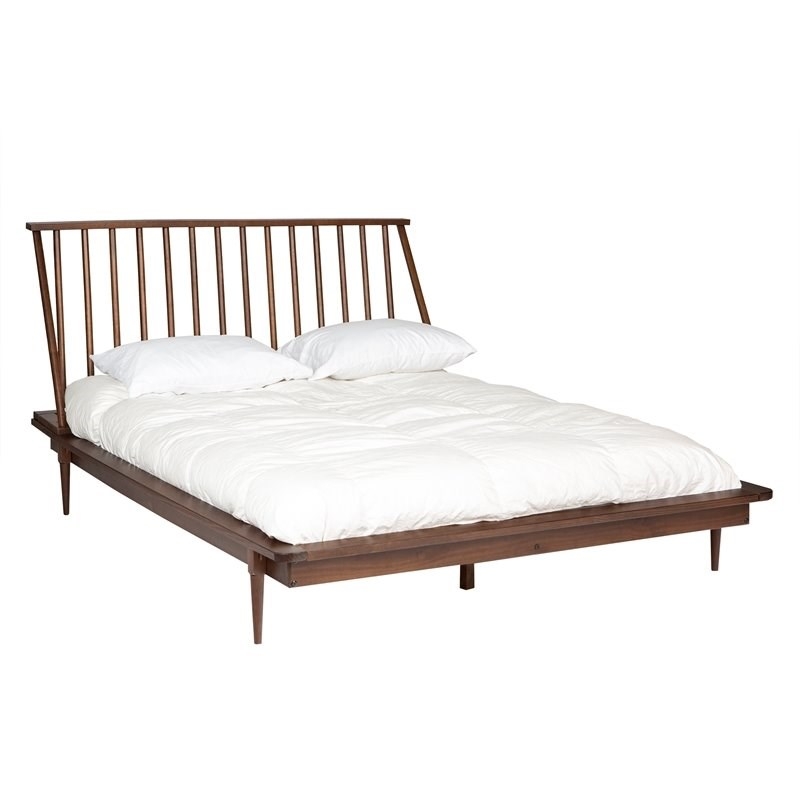 Brizo Spindle Back Solid Wood Bed, Walnut, Queen - Image 5