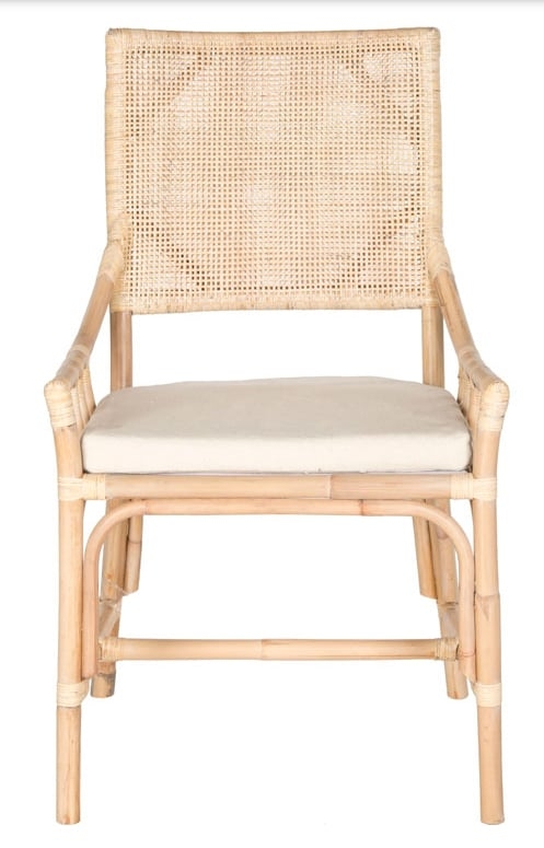 Donatella Rattan Chair - Natural White Wash - Safavieh - Image 0