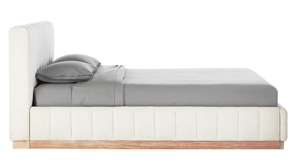 Forte Channeled White Performance Fabric King Bed - Image 2