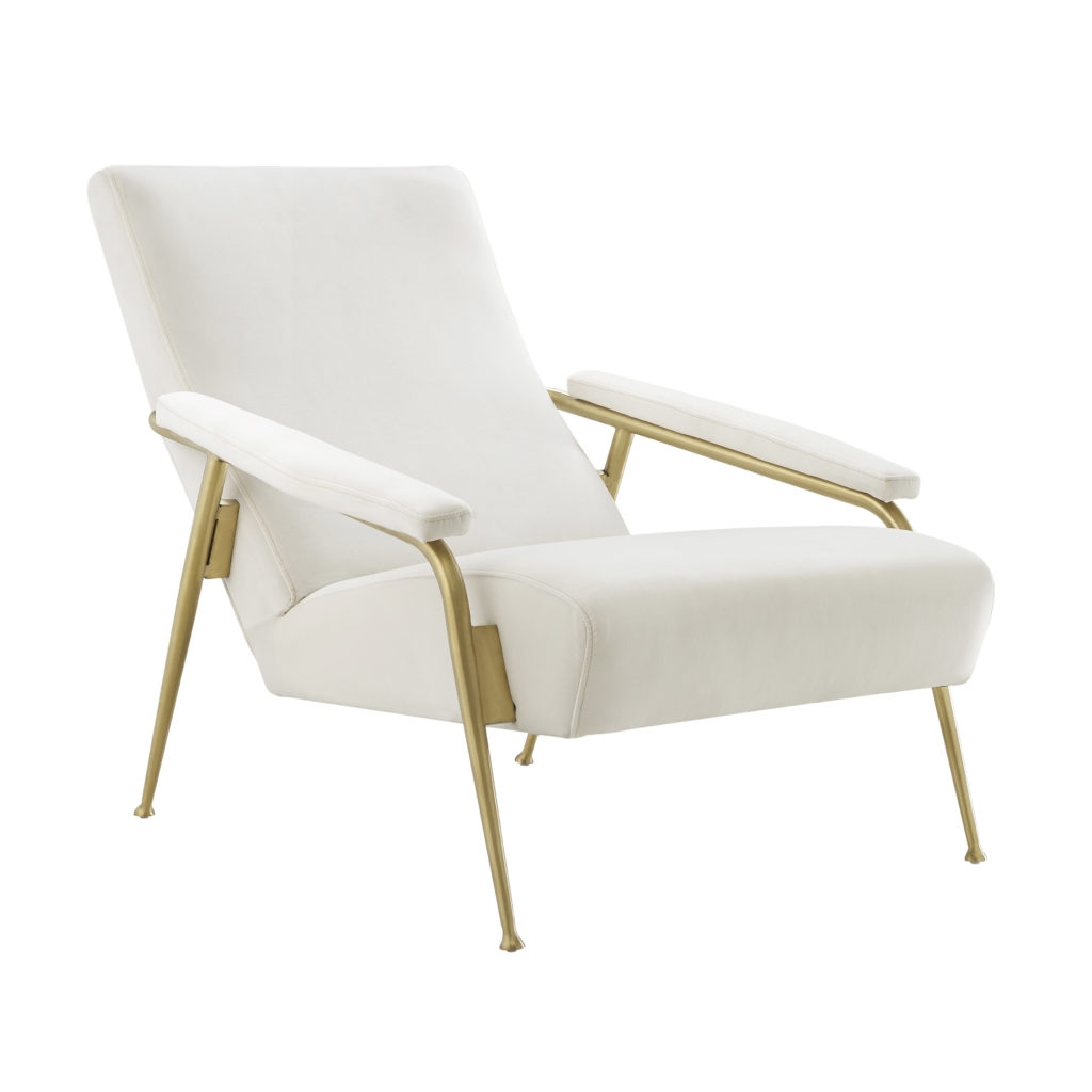 ARavenlle Cream Velvet Chair - Image 0