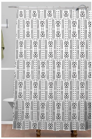 MUDCLOTH WHITE Shower Curtain - Image 0