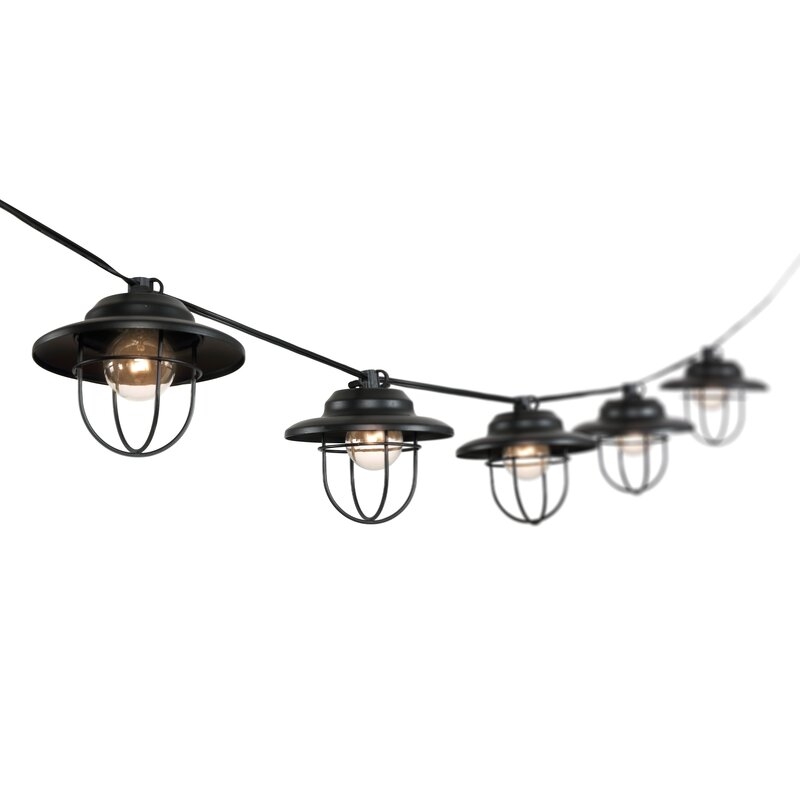 Bearett 10' Outdoor 10 - Bulb Shaded String Light (End to End Connectable) - Image 0