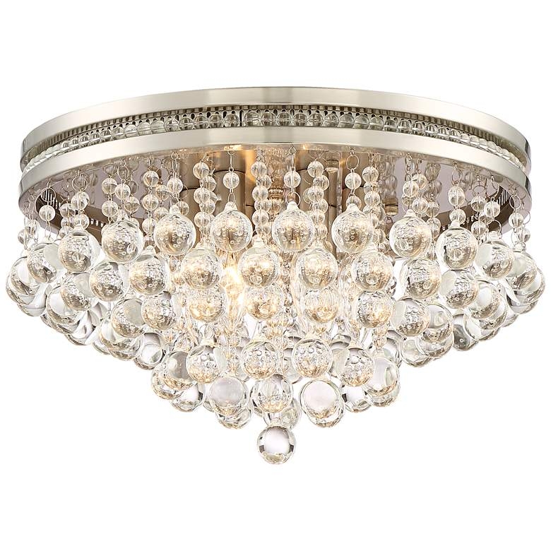 Vienna Full Spectrum Regina Nickel 15 1/4" Wide Crystal Ceiling Light - Image 0