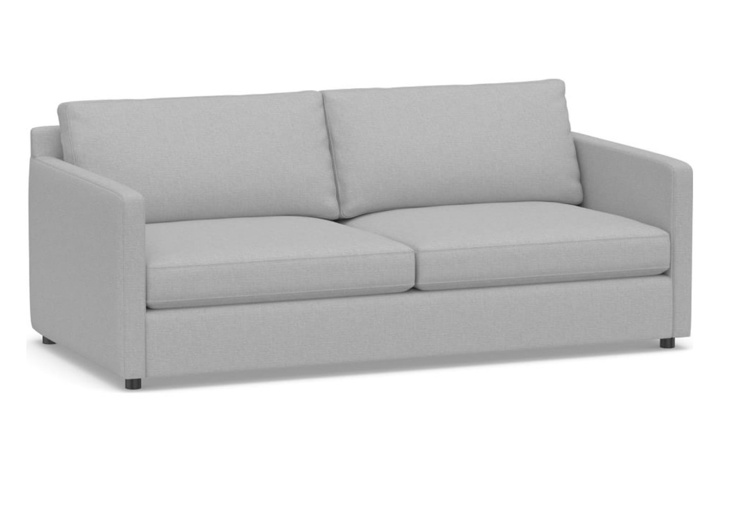 Pacifica Square Arm Upholstered Sofa, Polyester Wrapped Cushions, Brushed Crossweave Light Gray - Image 0