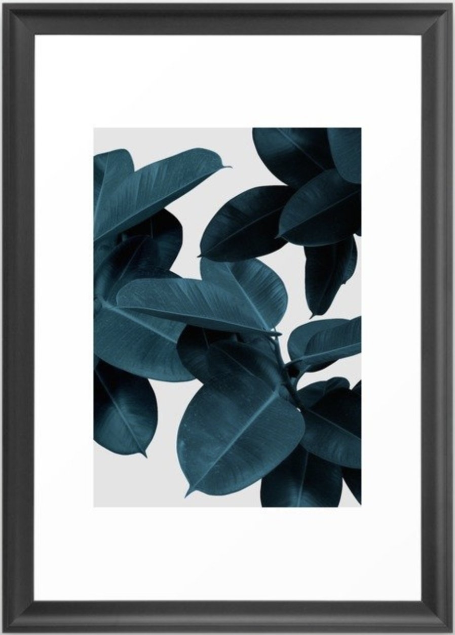 Indigo Plant Leaves Framed Art Print - Image 0